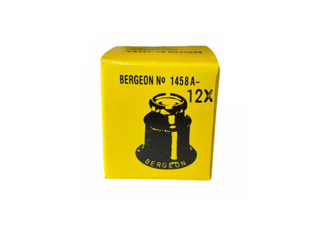 BERGEON 1458-A-12 Watchmakers Double Lens Eyeglass Loupe 12x Magnification, NEW