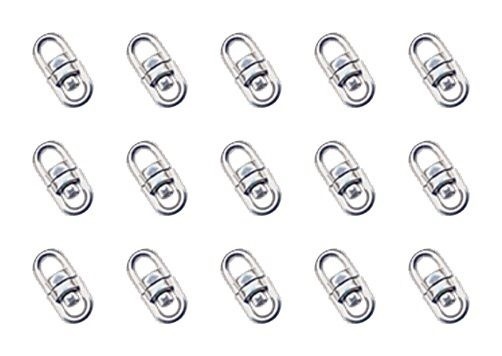 250 Double Eye SWIVEL Connectors Links ~for Split rings, Key Chains 16mm x 7mm