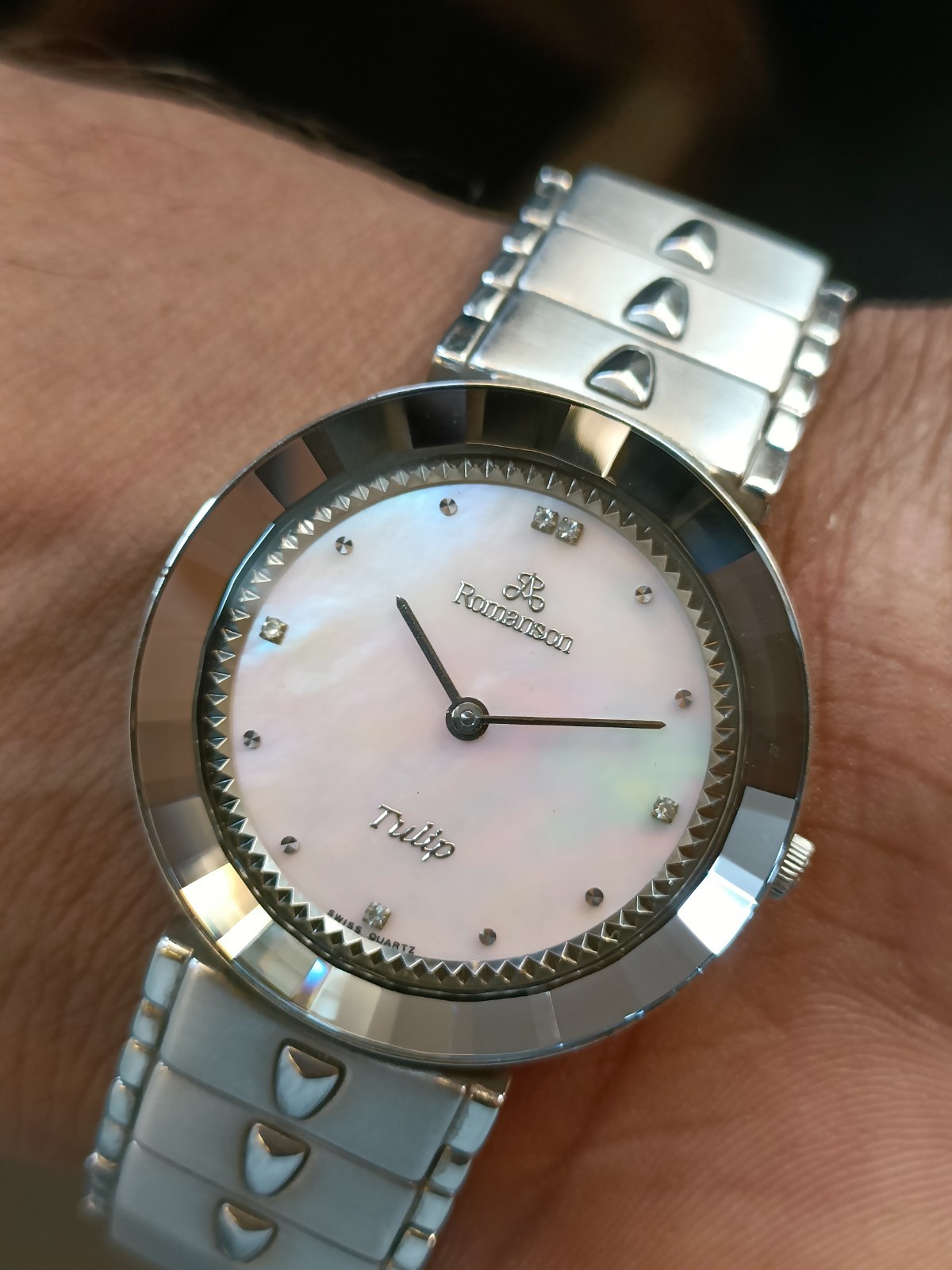 ROMANSON TULIP QUARTZ MOTHER OF PEARL DIAL UNISEX ADULT WORKING CONDITION