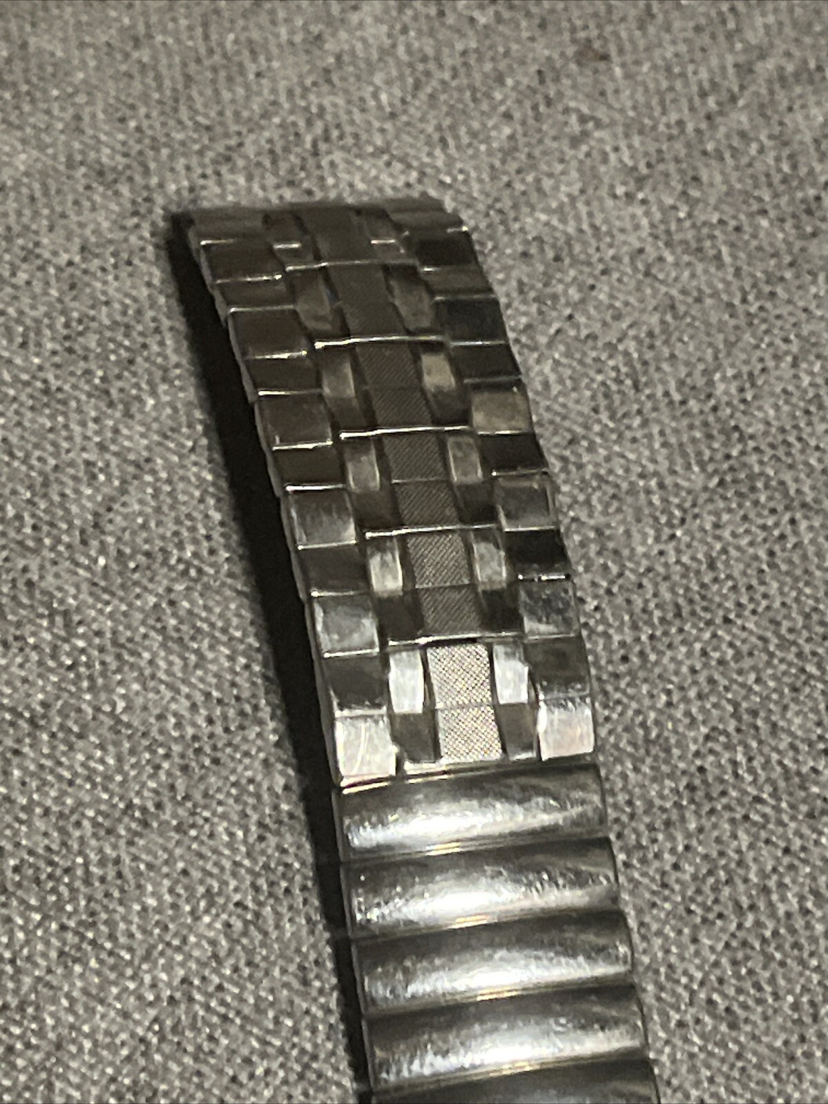 Stainless Steel Center Expansion Vintage Men’s Watch Band 5-1/4” Long 15.4mm