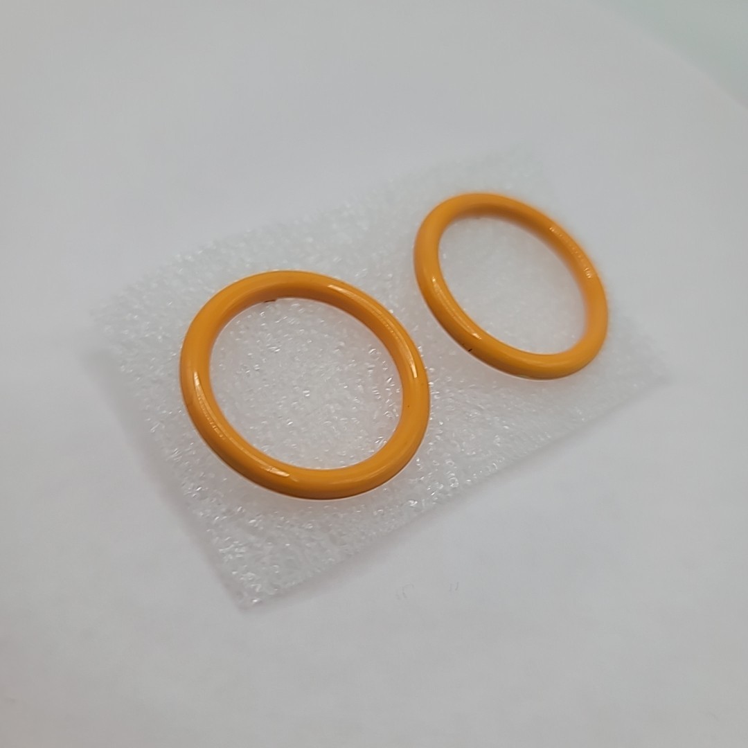 Vtg Mustard Yellow Enamel Round Hoop Pierced Stud Earrings
