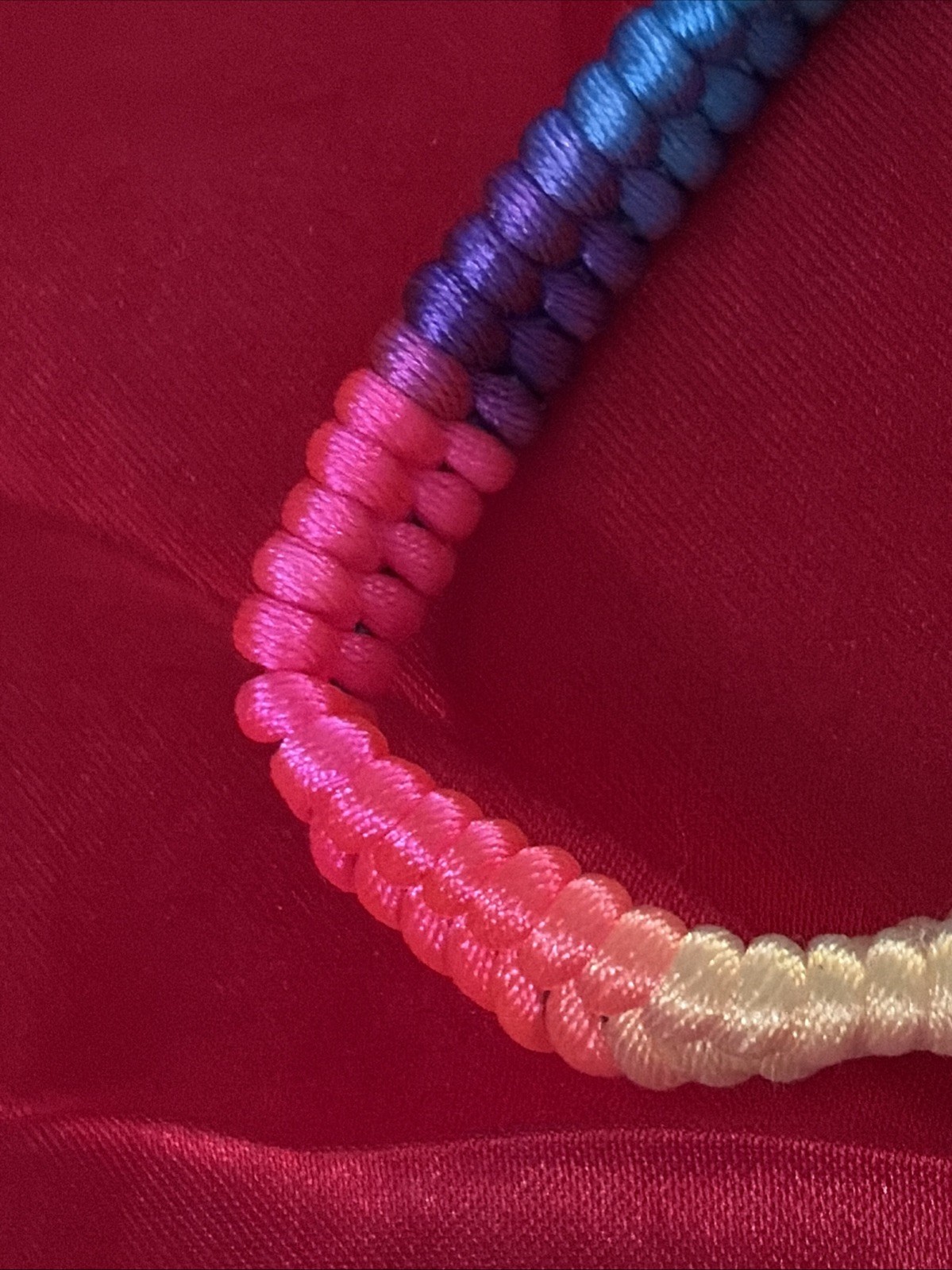 NEW COLORFUL NEON NYLON HERRINGBONE WEAVE FRIENDSHIP BRACELET ADJUSTABLE NIP