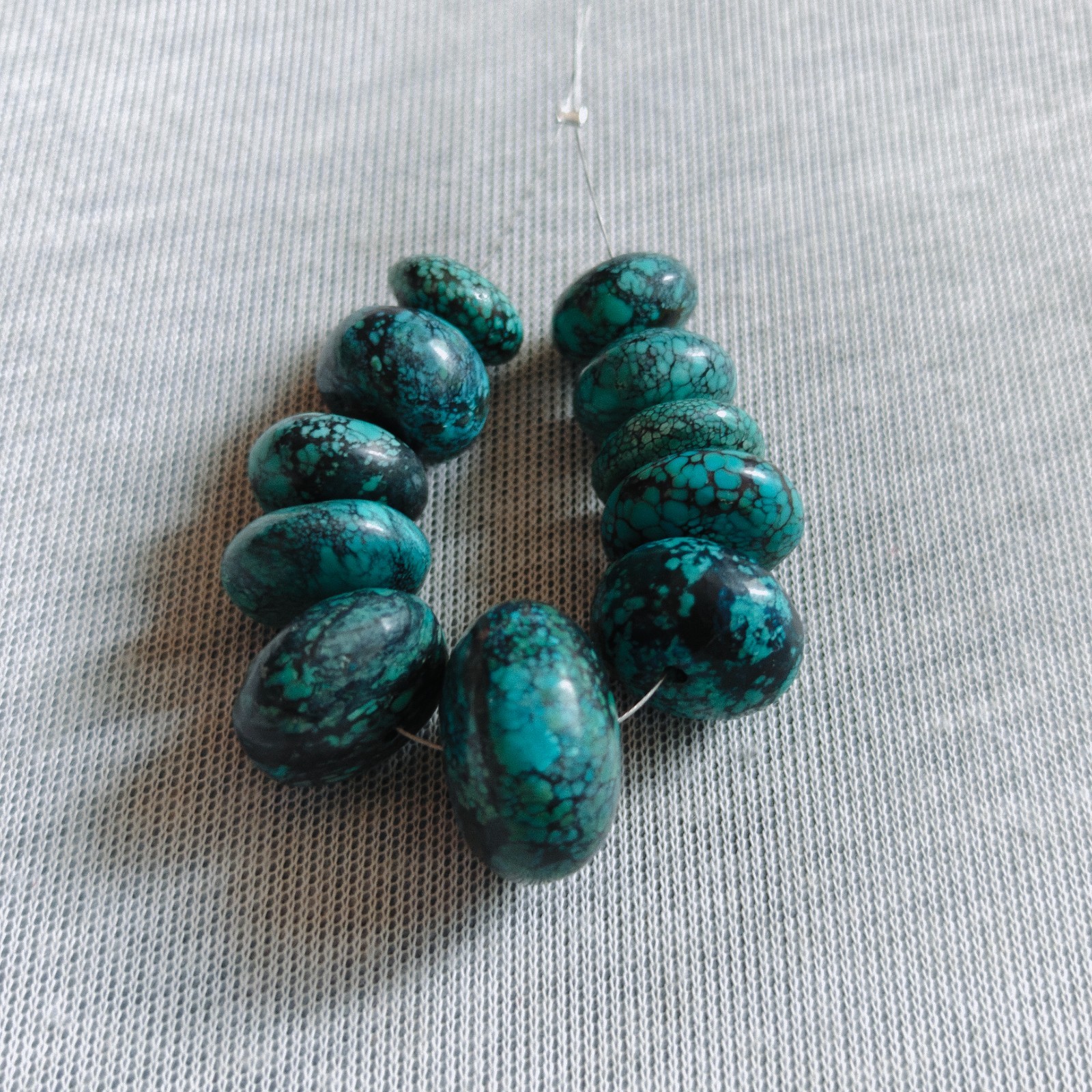 Natural Tibet Turquoise Rondelle Beads Genuine Gemstone for Jewelry Making