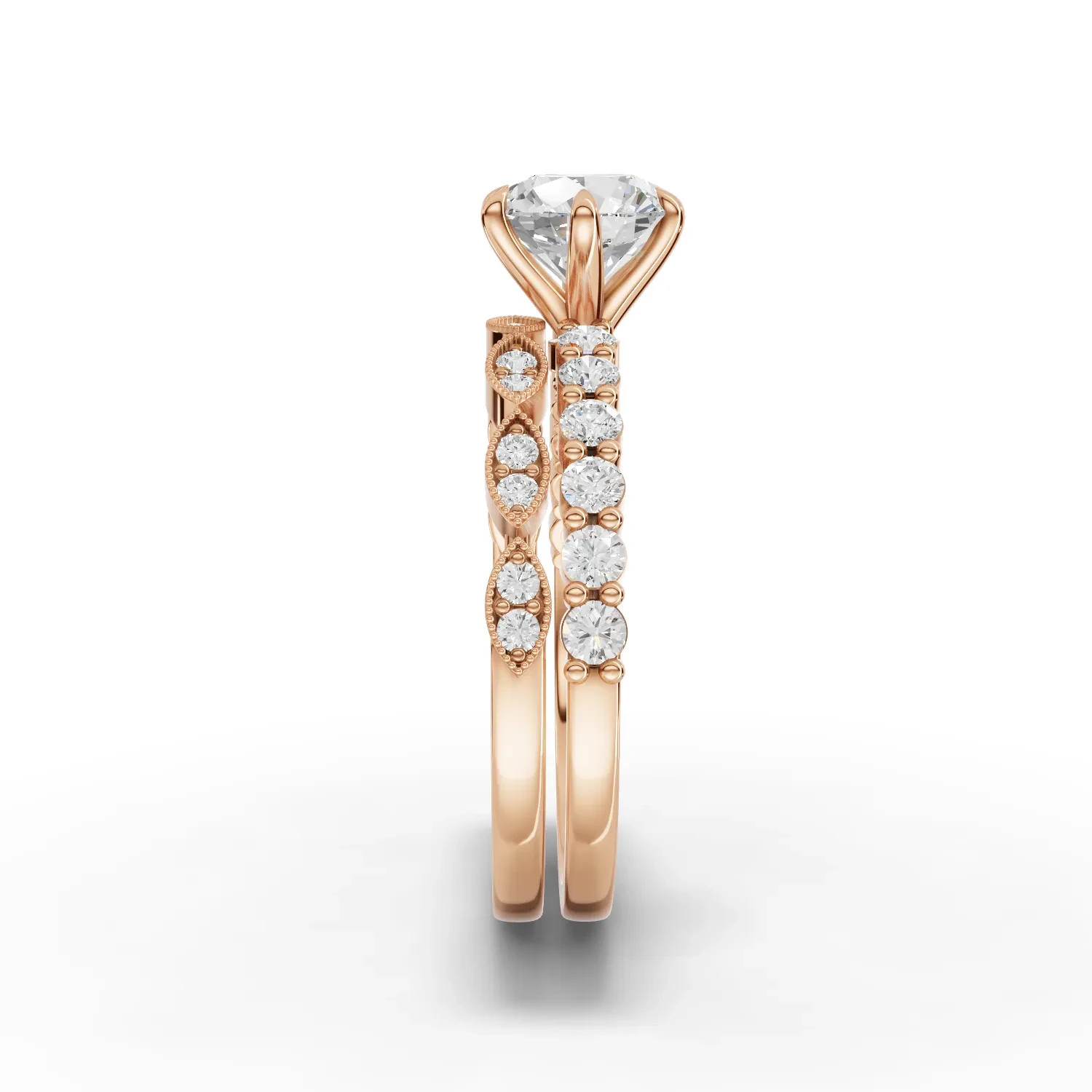 1.43 Ct Round Lab Grown Diamond Solitaire Prong Set Ring 18K Rose Gold