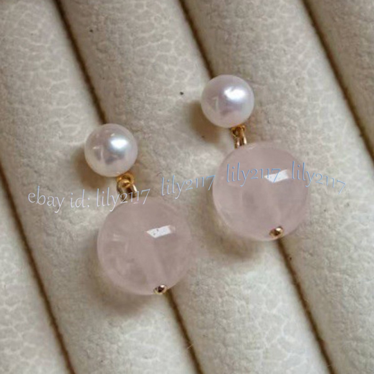 Natural 7-8mm White Pearl 10mm Round Gemstone Beads Dangle Stud Earrings Jewelry