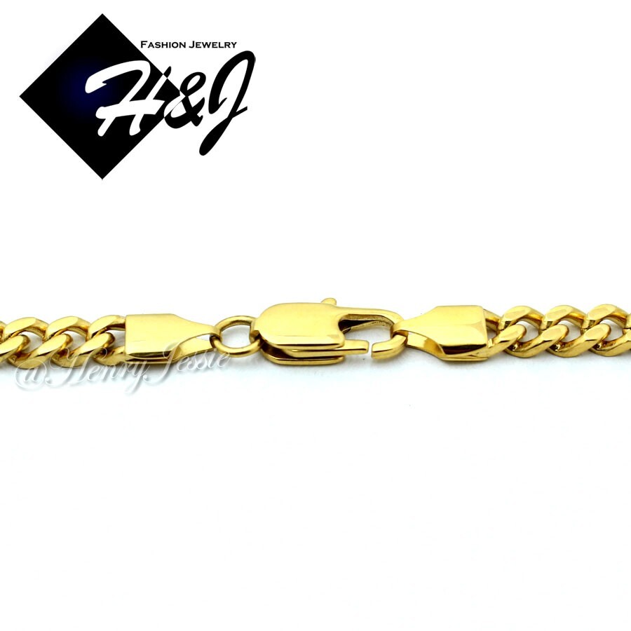 20″MEN Stainless Steel 5mm Gold Plated Cuban Necklace ICY CZ Jesus Pendant*GP133