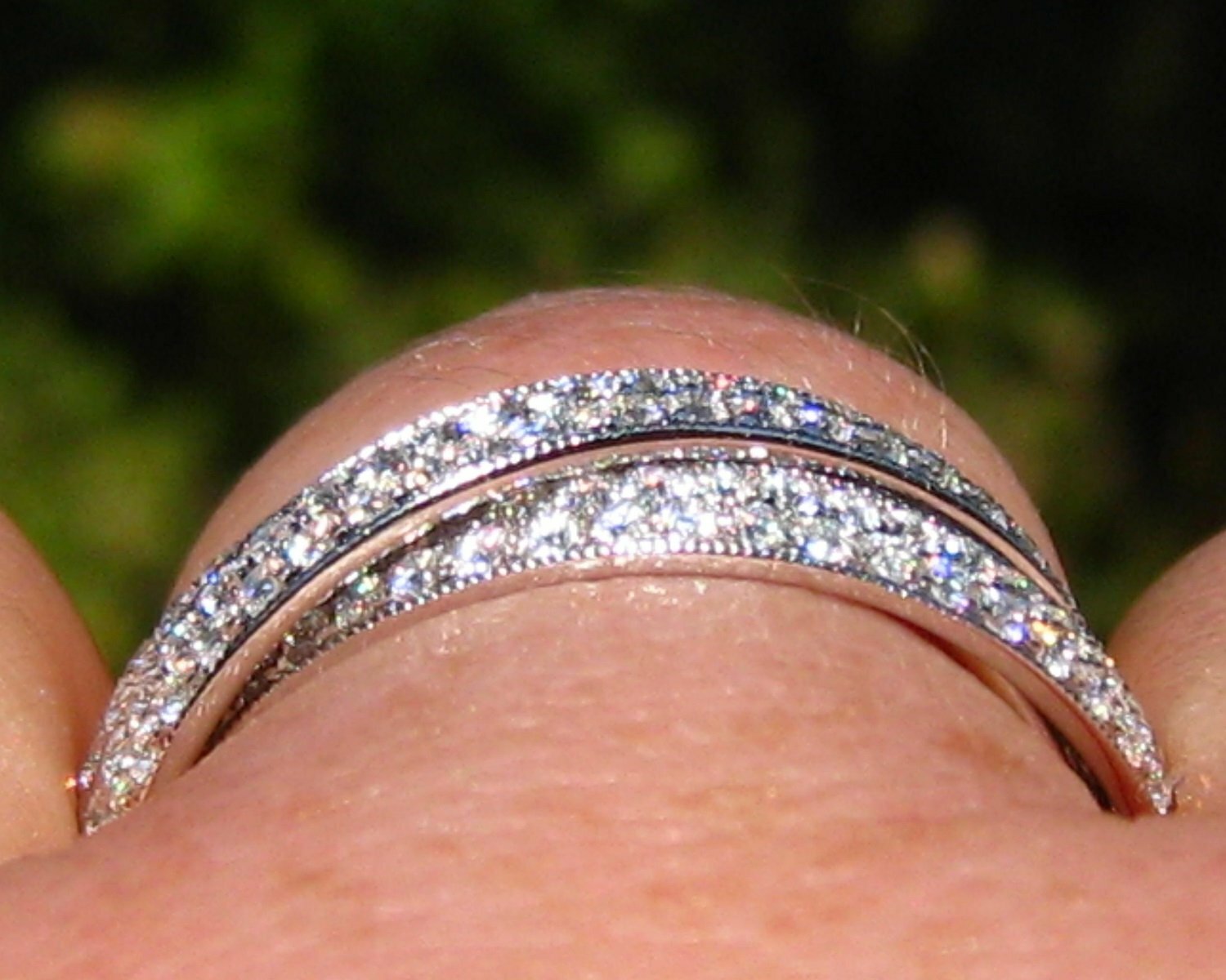 1Ct White Round CZ Engagement Wedding Overlapped Ring 925 Sterling Silver