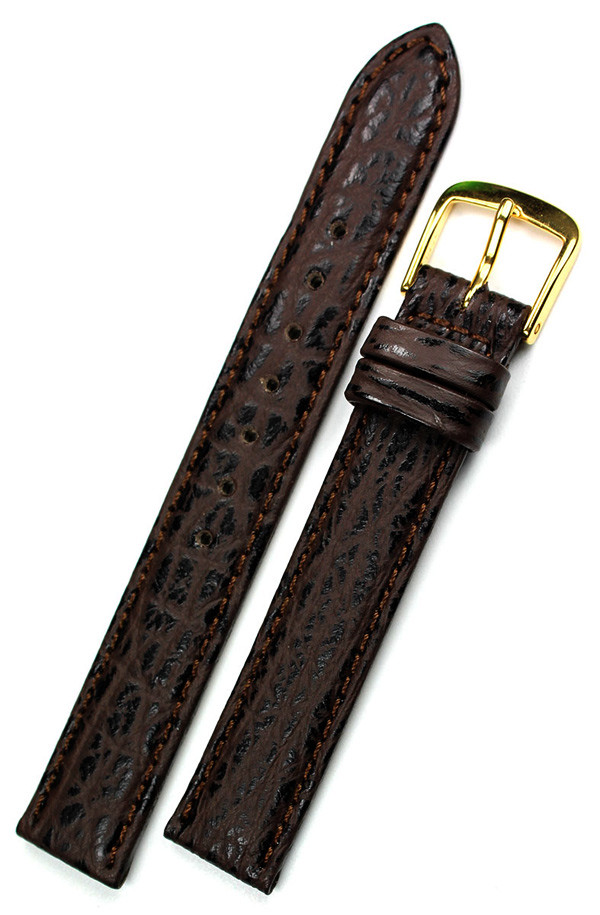 14mm Real Shark leather Band made Germany Graf Watch Strap Brown