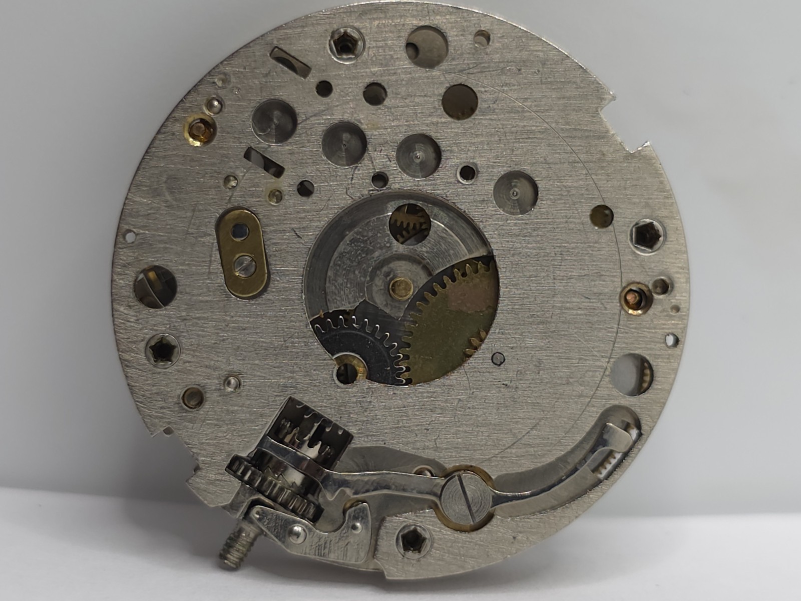 Vintage ORION Watch Movement Cal. BFG 866 Black Dial 2 Hands Main Spring Parts
