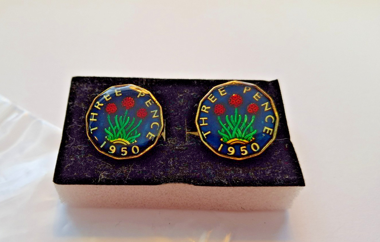 Men’s Cufflinks Real coins Circa 1950 76th Birthday gift Anniversary Fathers day