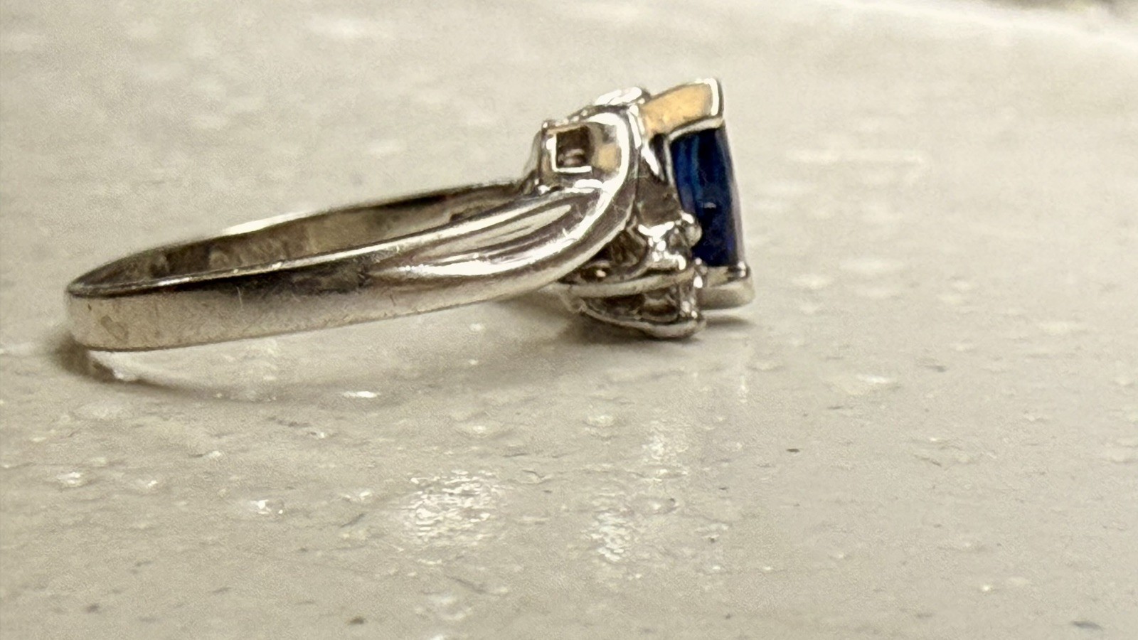 Marquise Sapphire Women’s Ring 14K White Gold