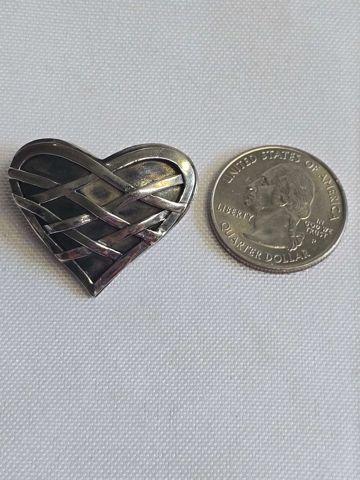 Sterling Silver Heart Weaved By GFMW Brooch 7.68g Fine Jewelry Scatter Pin