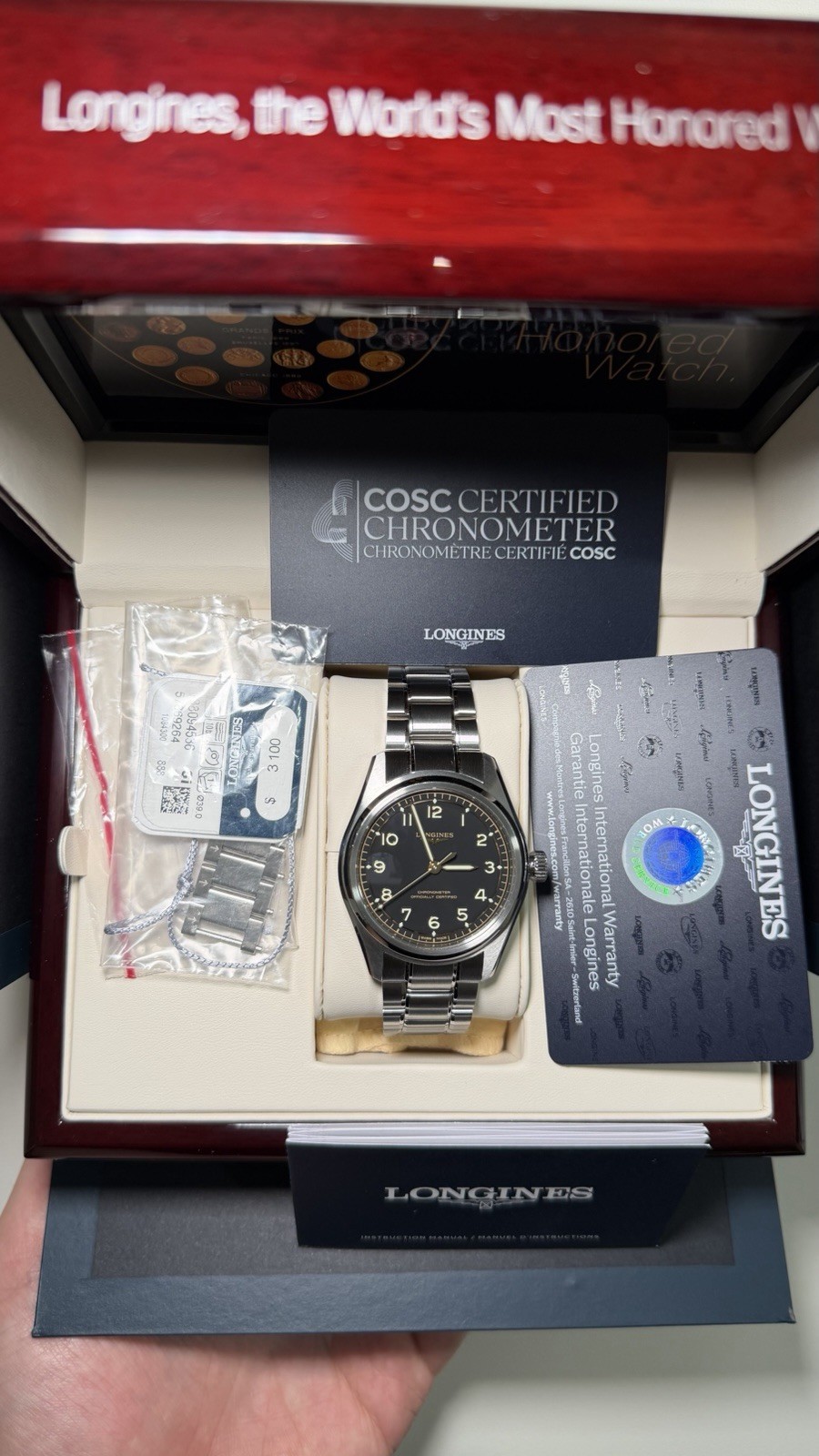 2026 Longines Spirit Pilot Auto 39mm L3.809.4.53.6 (Box and Papers)