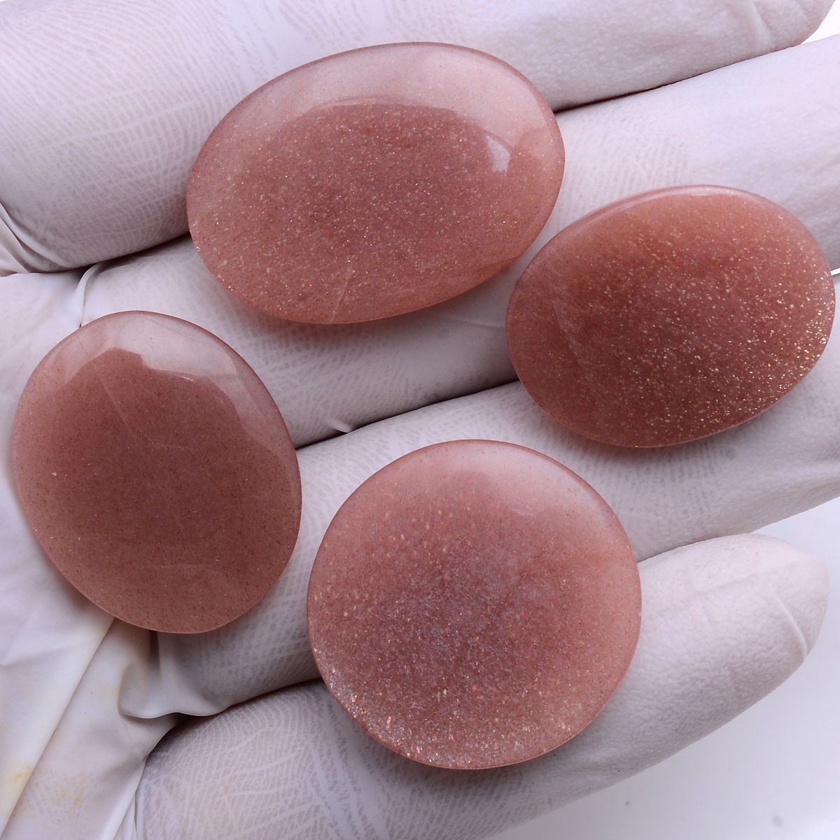 4 Pcs Natural Shiny Peach Moonstone Top Grade 25mm-29mm Checker Cut Gemstones