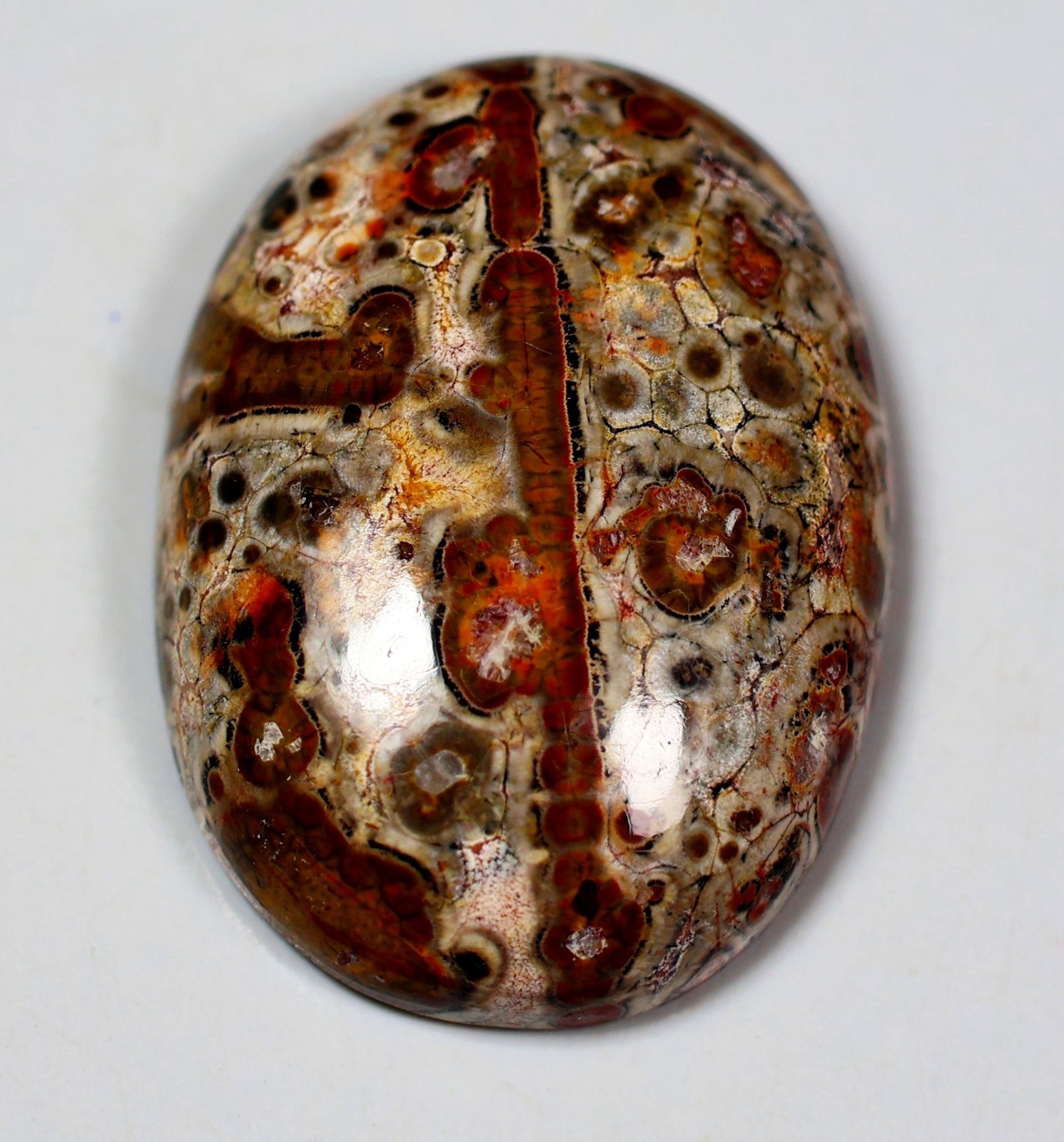 32 CT 8X21X28 mm NATURAL LEOPARD SKIN JAPSER OVAL CABOCHON GEMSTONE HS-139