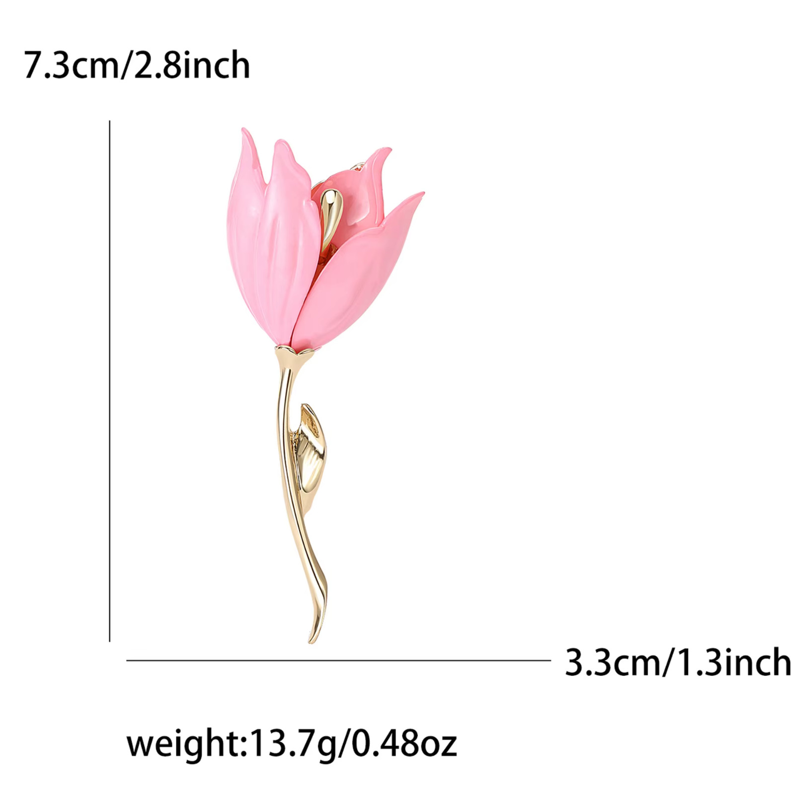Women’s Enamel Tulip Flower Brooch Pin Fashion Alloy Lapel Badge Jewelry Gift