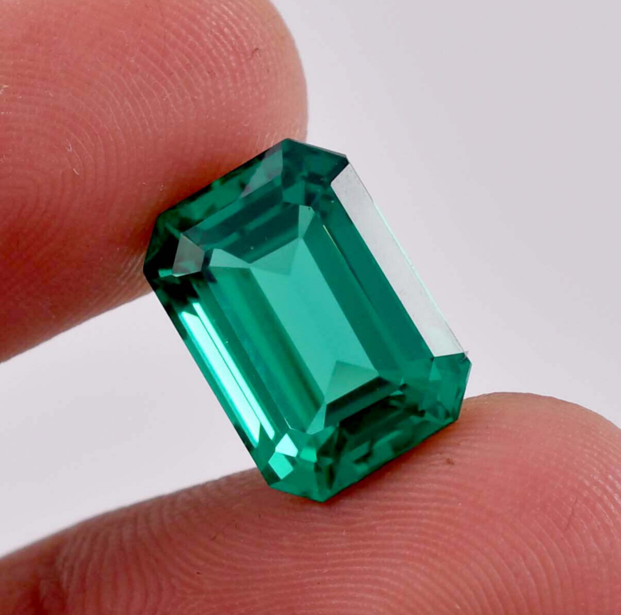 8×10 MM Natural Green Zambian Emerald Radiant Cut Loose Gemstone GIT Certified