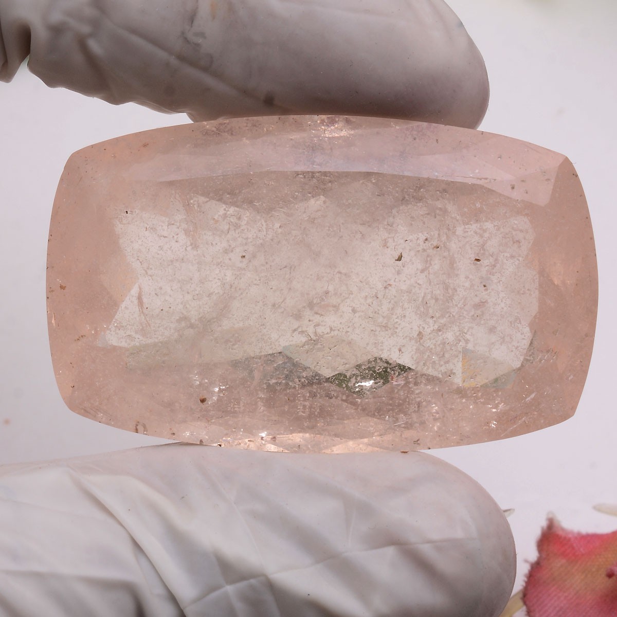 174 Cts Natural Morganite Unheated 48mmx29mm Cushion Cut Certified Huge Gemstone