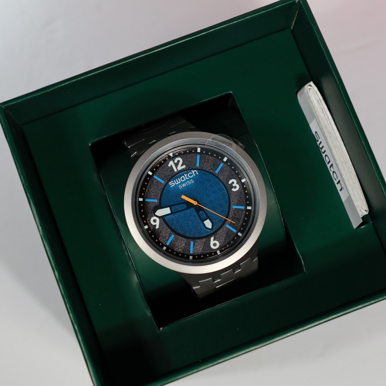 New Swiss Made Swatch Special Irony Big Bold SB07S116G Frostbloom 47MM Metal