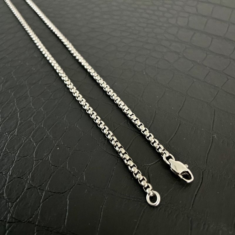 Pure Titanium Necklace Width 3mm Square Box Sub Chain Antiallergic Classic Style