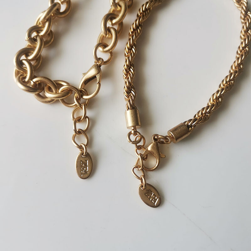2pcs 7.5″ Zara Minimalist Basic Chain Bracelet Retro Women Party Holiday Jewelry