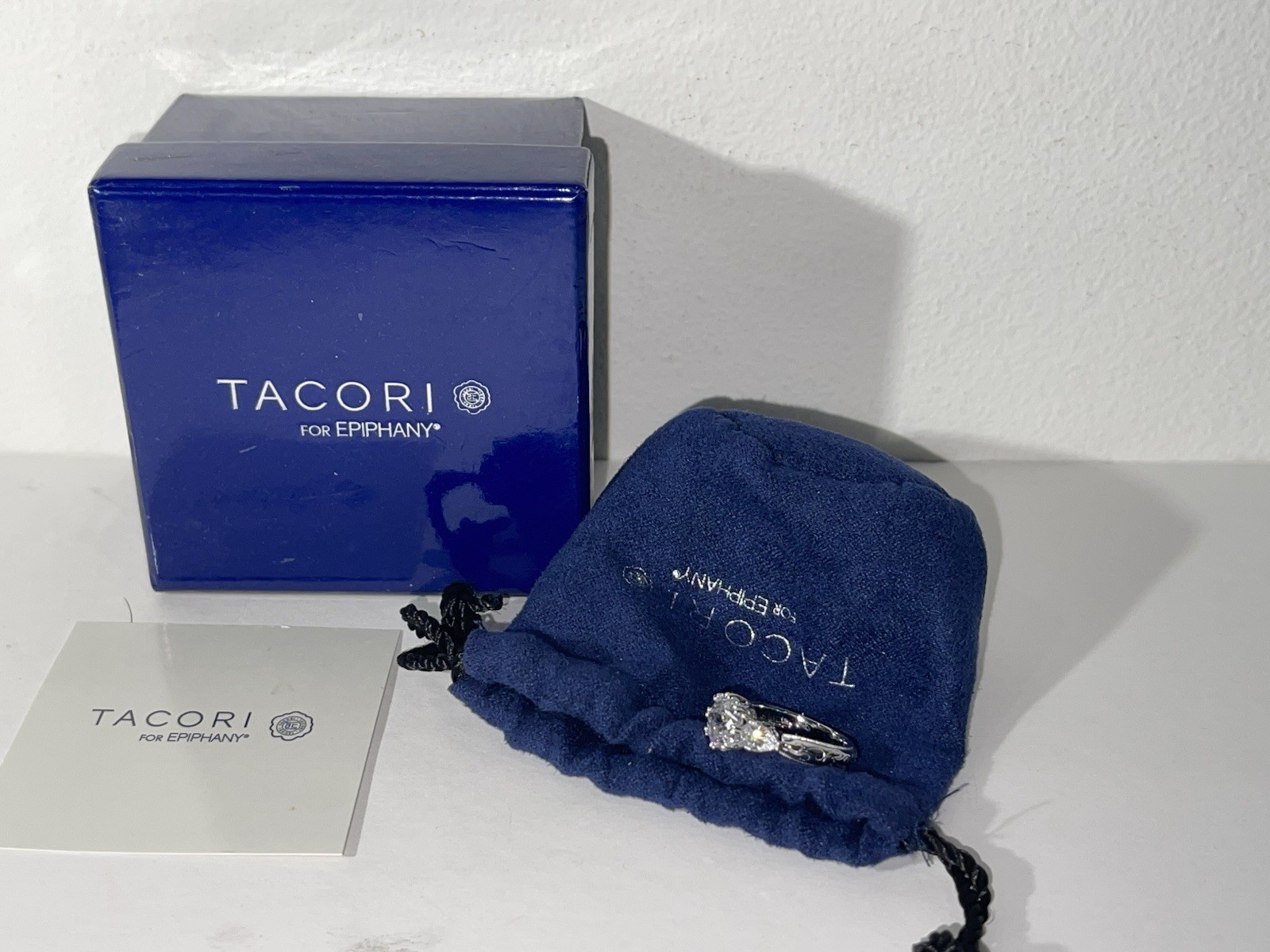 QVC TACORI EPIPHANY DIAMONIQUE BLOOM CUT RING W/ PEAR ACCENTS SZ 6 #J27578