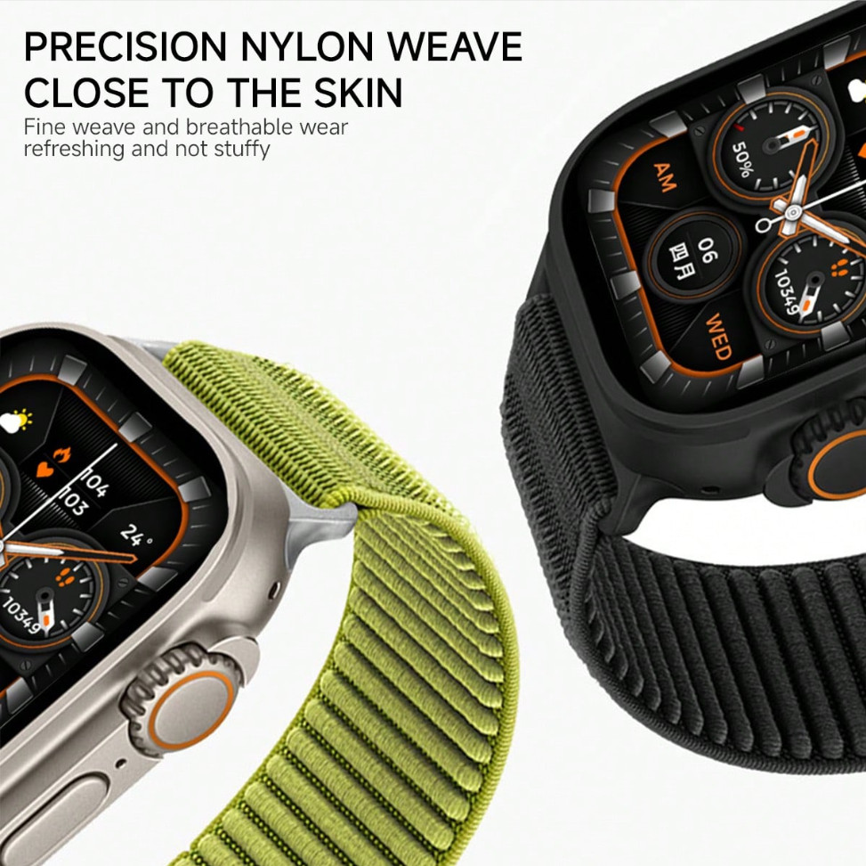 Woven Nylon Sport Band For Apple Watch Ultra 2 49mm 46mm 45mm 44mm Strap Loop