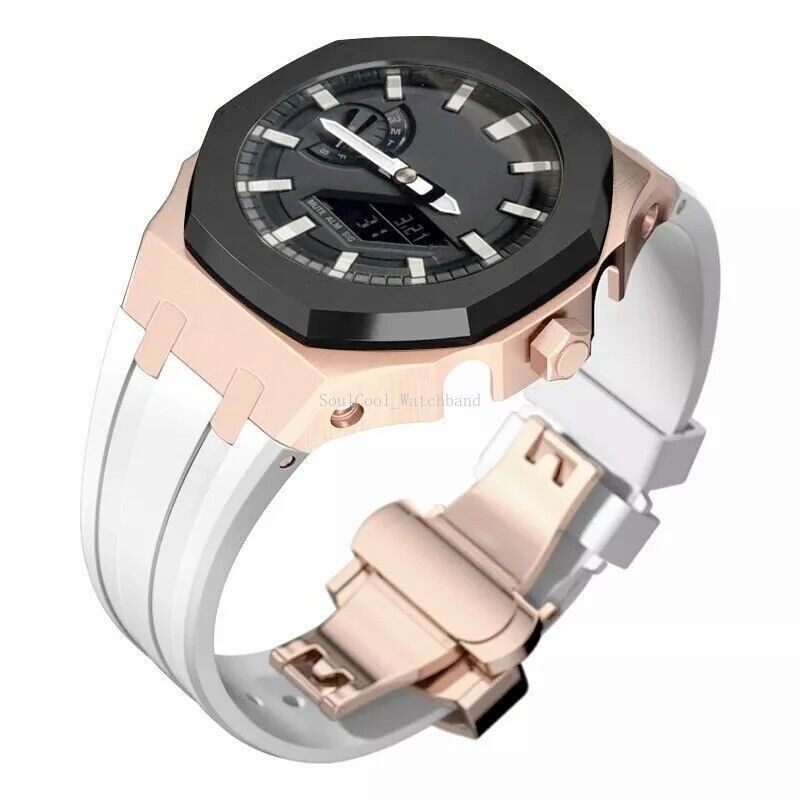 Gen 5th Metal Watch Bezel Case Mod Kit With Rubber Band For Casioak GA 2100/2110