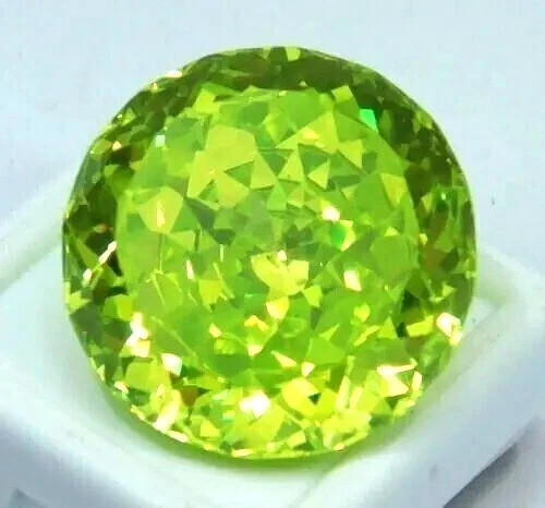 105 Ct+ Certified Natural Green Zircon Cambodian Round Cut Loose Gemstone