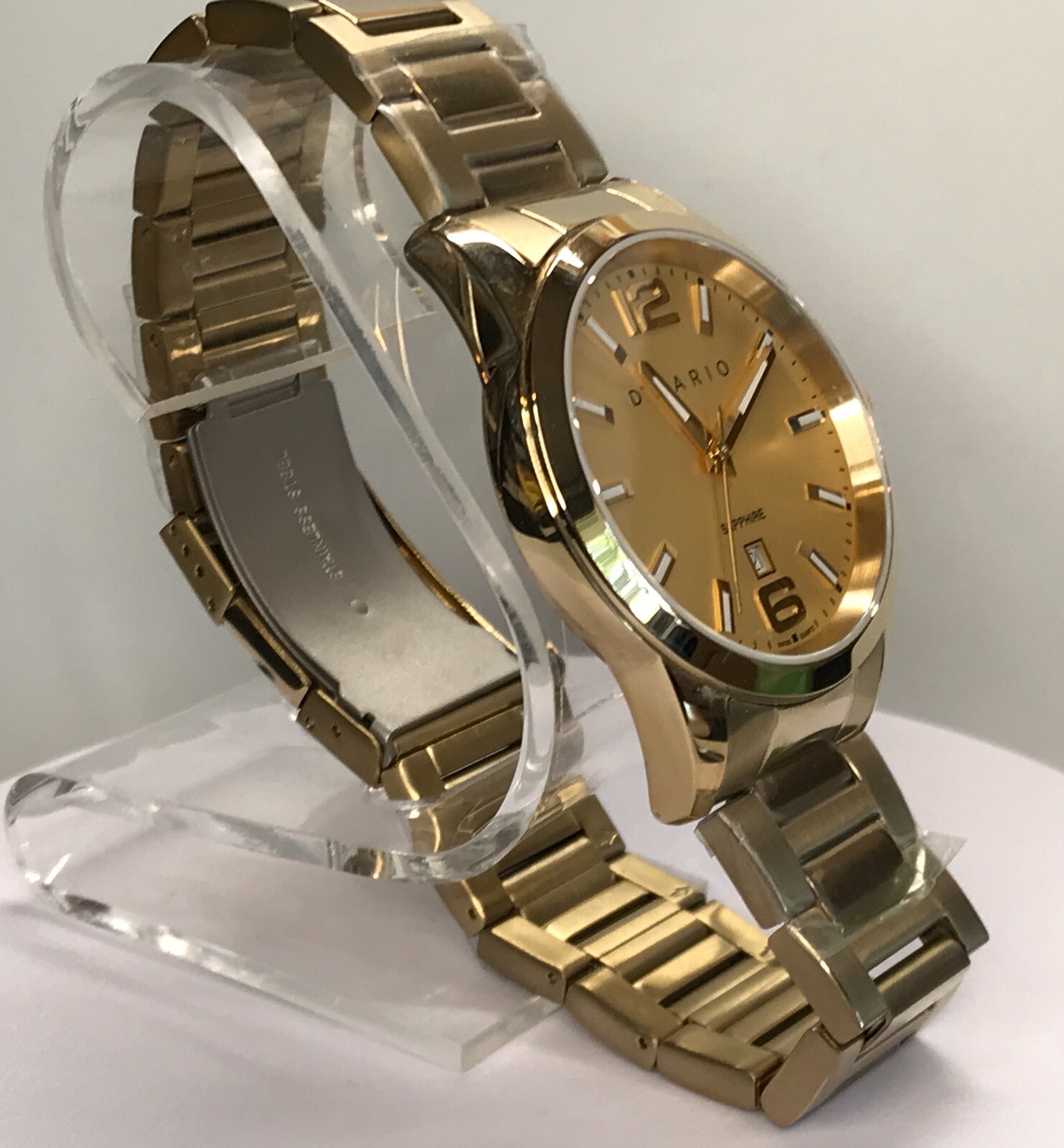 Watch NEW D’mario Heritage Switzerland NEW 18k Gold Plated All Stainless Steel