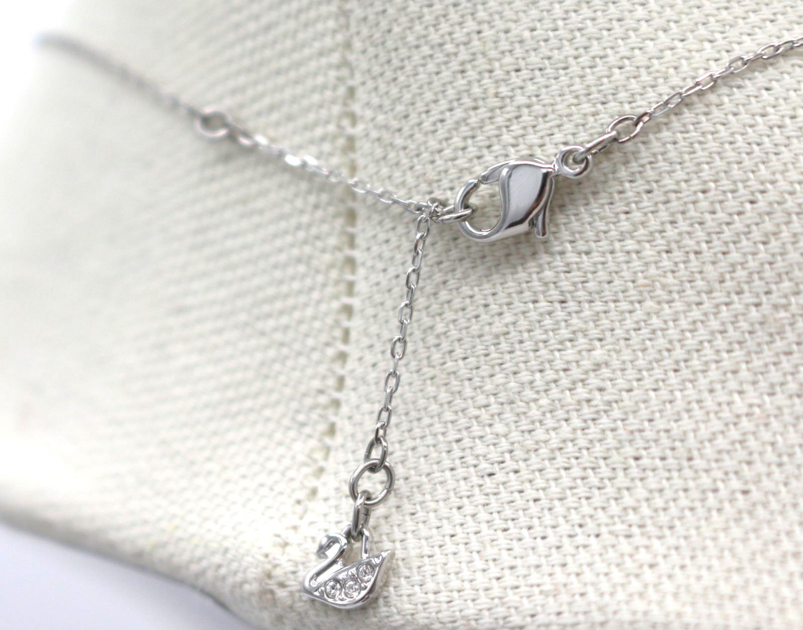 Swarovski Stilla Attract Pendant Necklace Green & Clear Crystals Rhodium Plated
