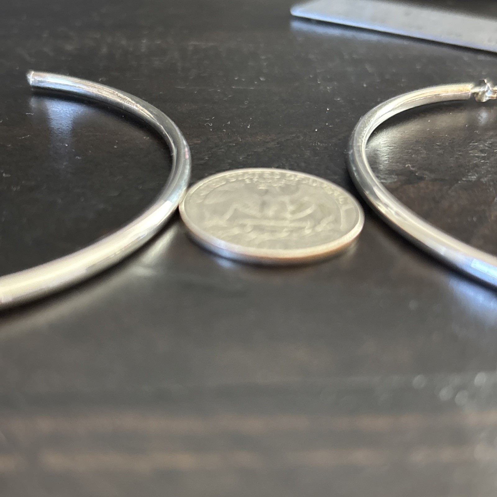 925 Sterling Silver 2 3/4-3 Inch Hoop Earrings 8.2 Grams