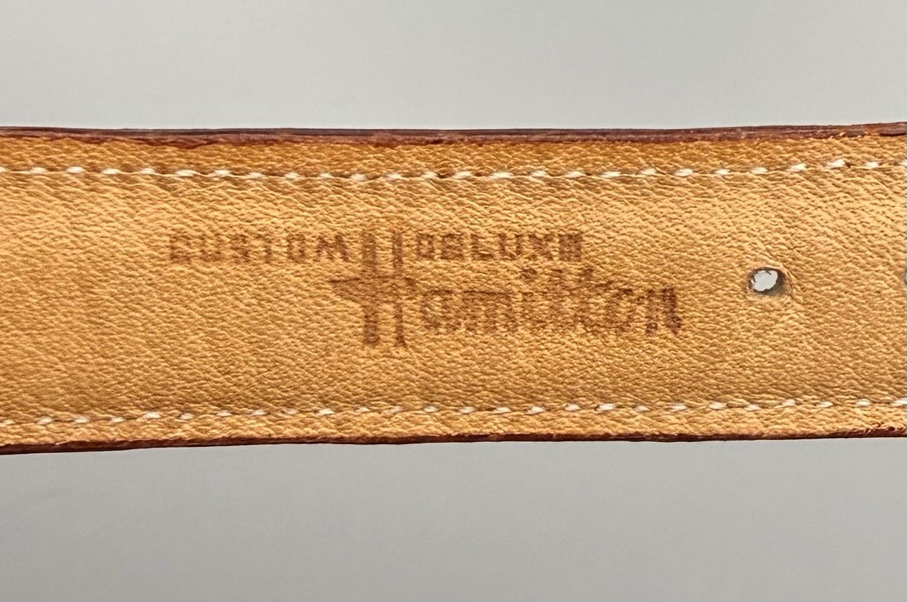 NOS 1950-60s Hamilton Custom Deluxe Alligator 11/16 R Watch Band & Signed Buckle