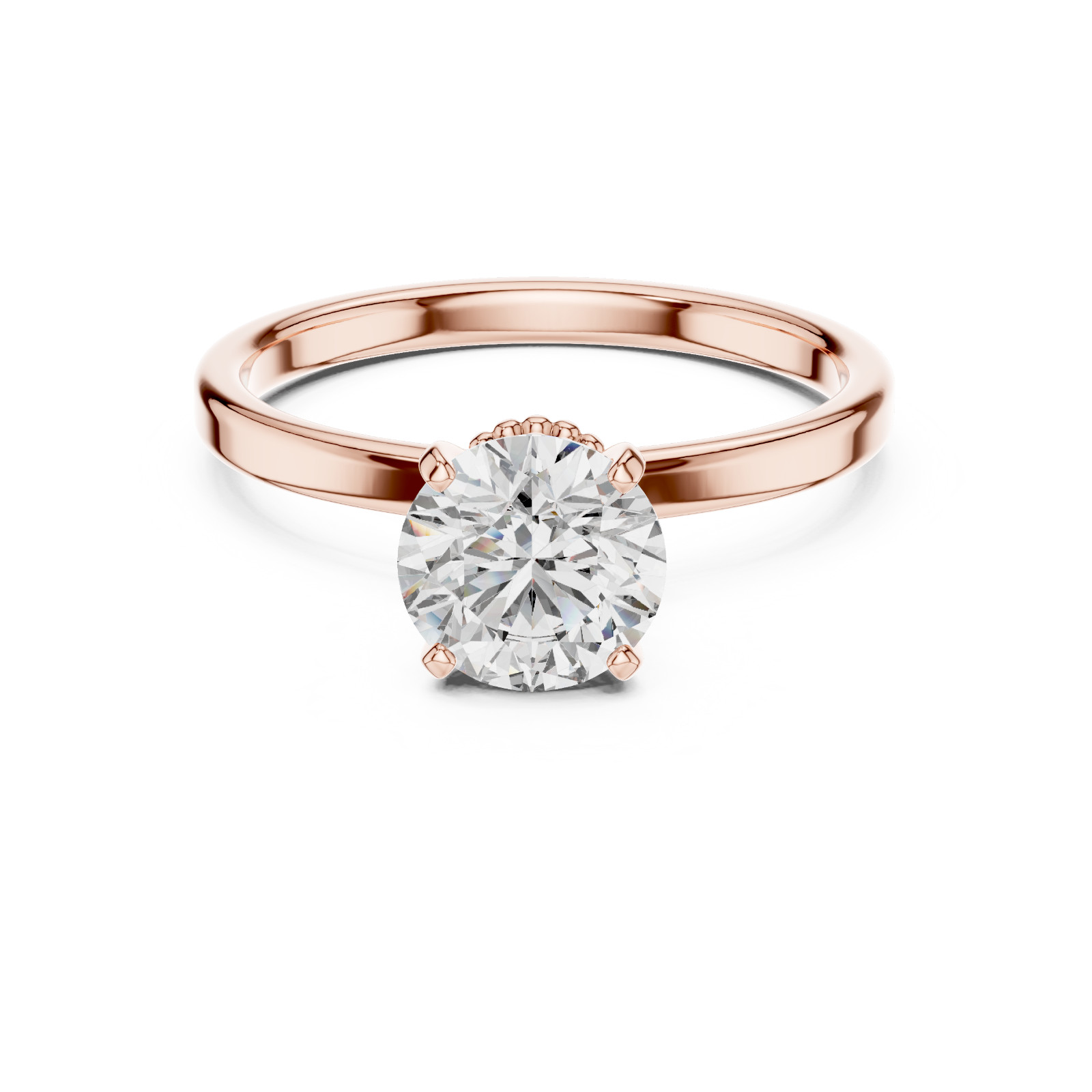1 Ct Lab Grown Diamond IGI Certified Engagement Wedding Gold Ring 14 K F VVS