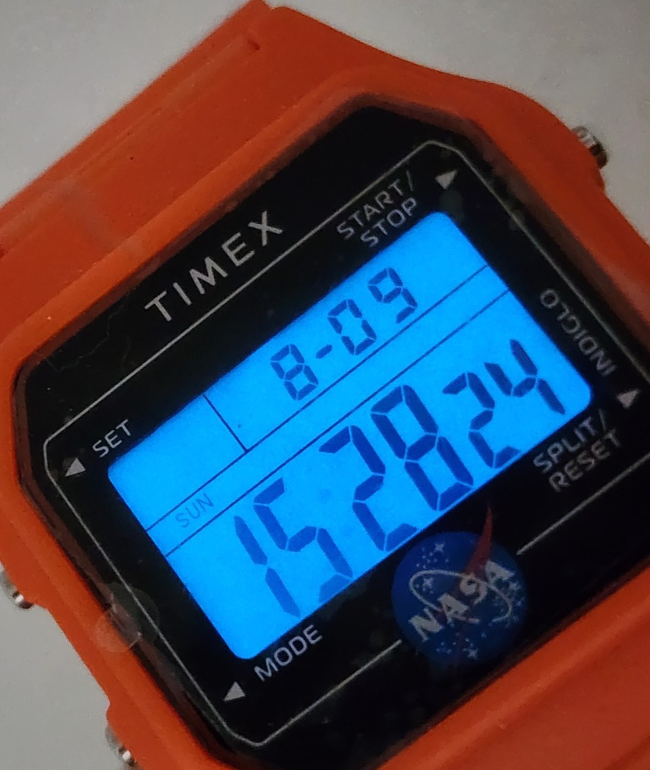 Timex x NASA Artemis Lunar Orange 36mm TW2Y13300 Digital Indiglo Space SAR Watch