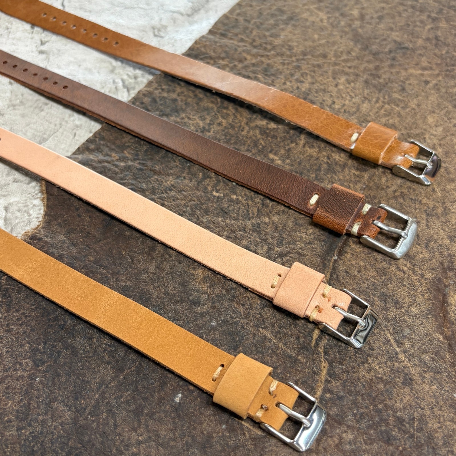 Size 12/14/16mm Handmade Vintage Leather Fixed Lug Watch Wrist Strap Band #138B