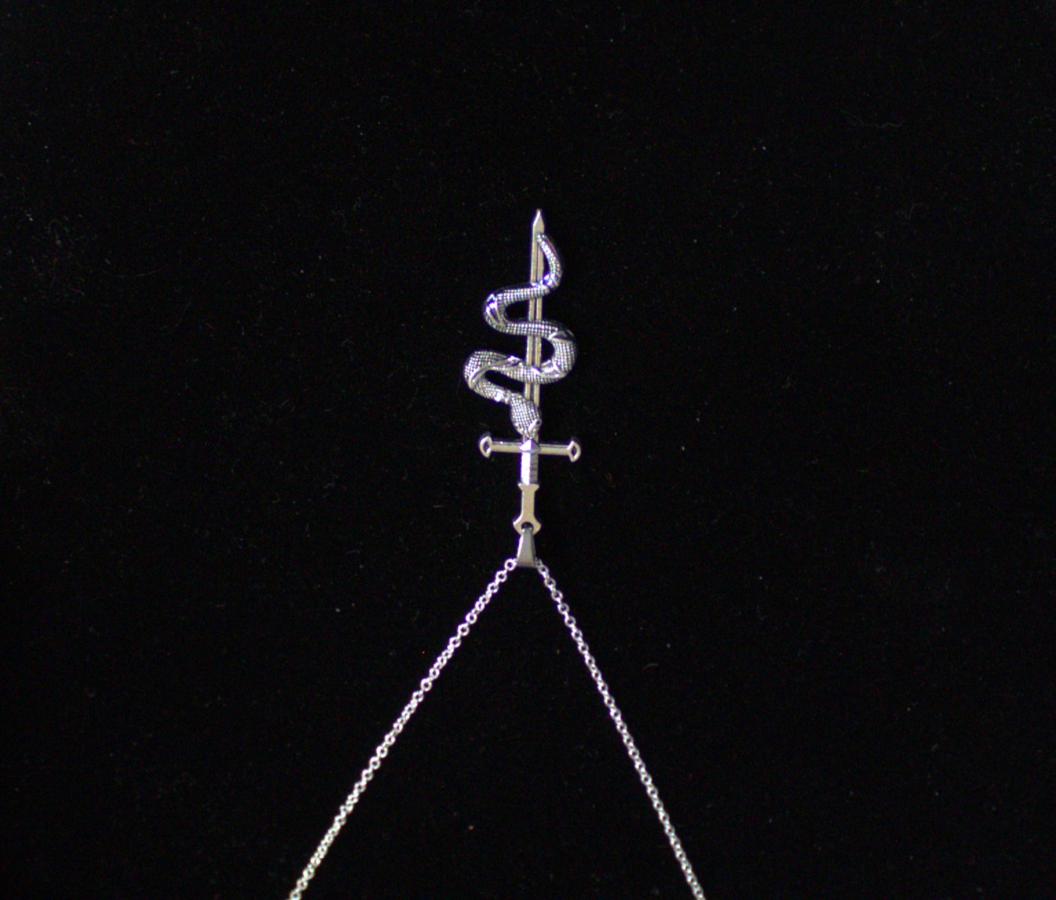 1 Sword & Snake Necklace 20 Inch Rolo Silver Chain Gift Any Occasion Sexy Gothic