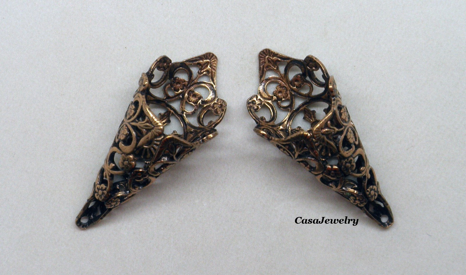 #6194 ANTIQUED GOLD 16mm FILIGREE BEAD CONE – 2 Pcs