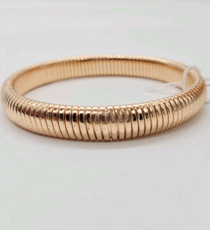 Omega stretch Bracelet Rose Gold tone OSFM One Size Vintage