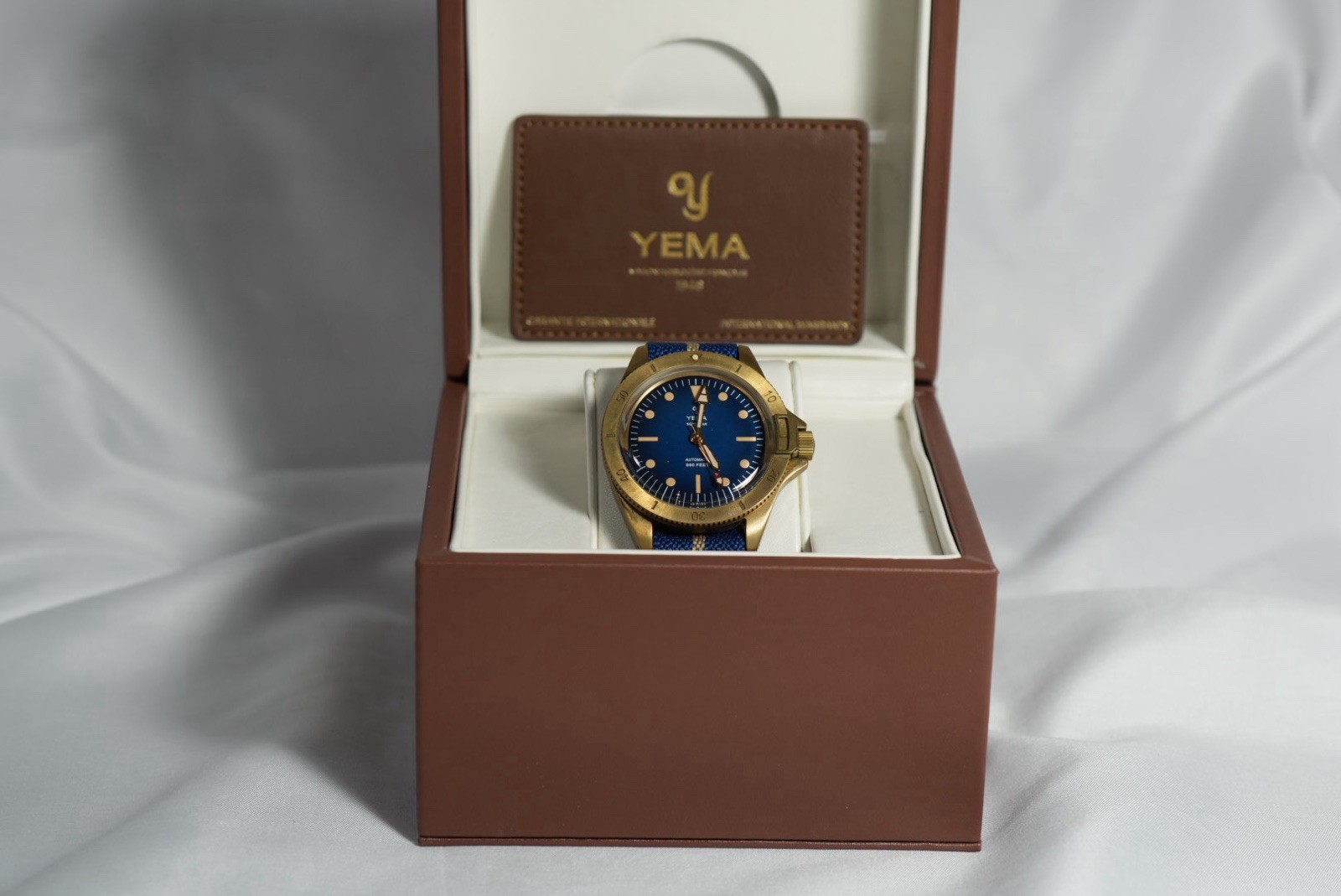 YEMA Superman Bronze Auto 40mm Blue Dial Nylon Strap 300m Limited Box Papers