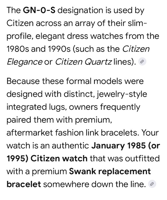 Citizen Ladies Gold-tone Watch w Link-bracelet-style band, circa 1985- 1995