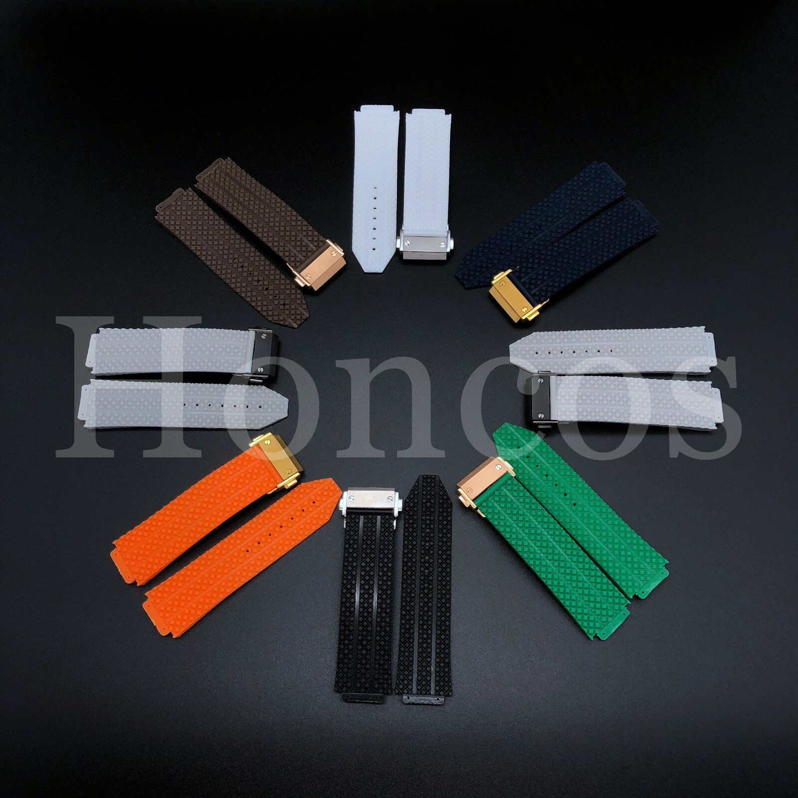 24 x 18MM Rubber Lined Watch Strap Band Fits For Big Bang Classic Fusion