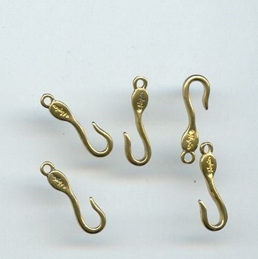 12 VINTAGE BRASS SIGNED “NAPIER” HOOK WITH LOOP FINDINGS 2114