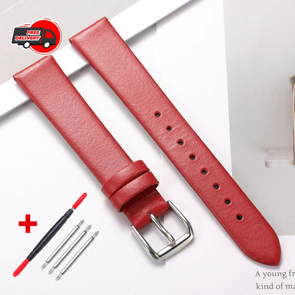 10mm 12mm 14mm 16mm Genuine Leather Watch Band Replacement Waterproof Bracelet