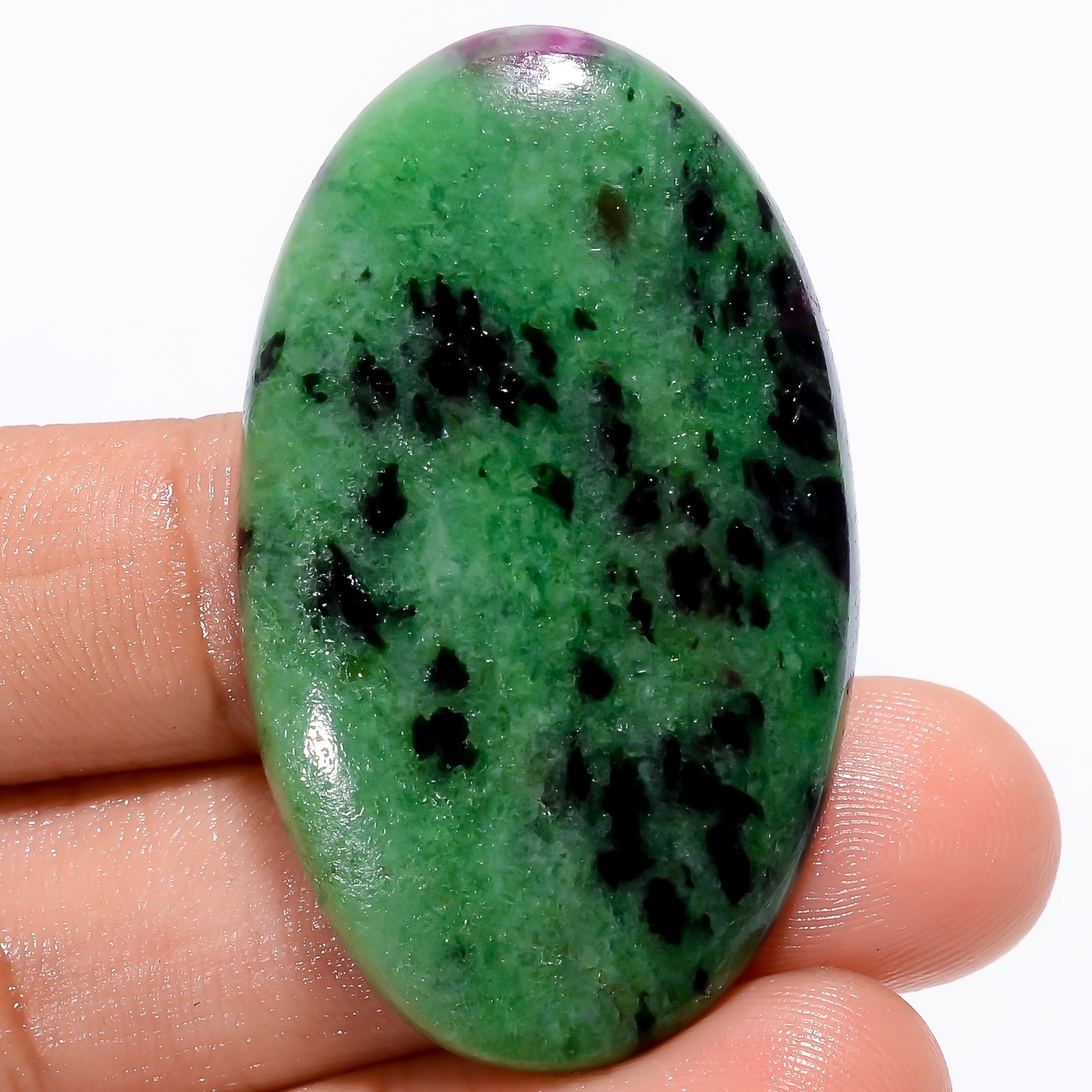 Natural Ruby Zoisite Oval Shape Cabochon Loose Gemstone 79 Ct 45X26X5 mm X-18613