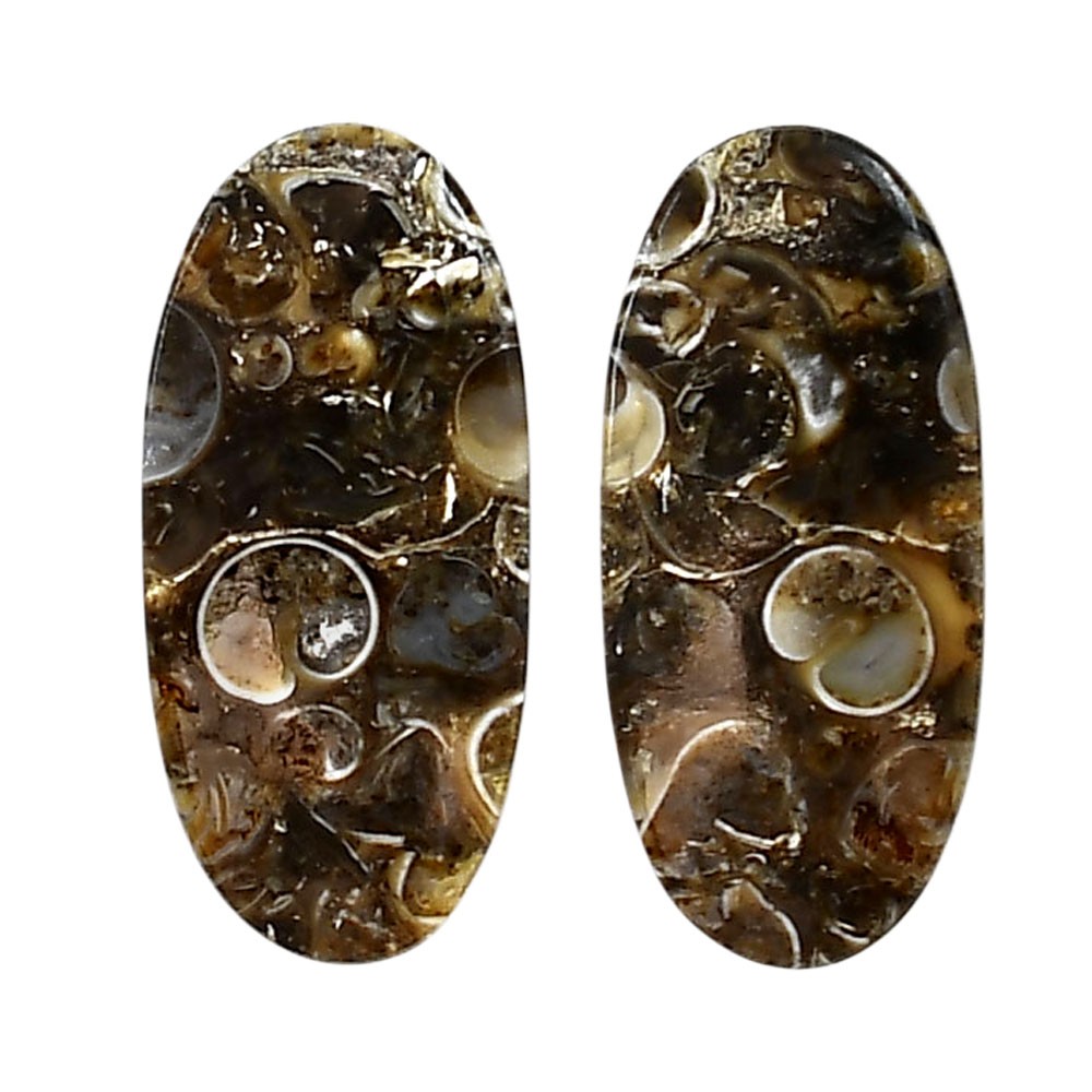 Natural Turtella Jasper Pair 3.8×29.8×4.3 mm Oval Polished Gemstone LS70-04167