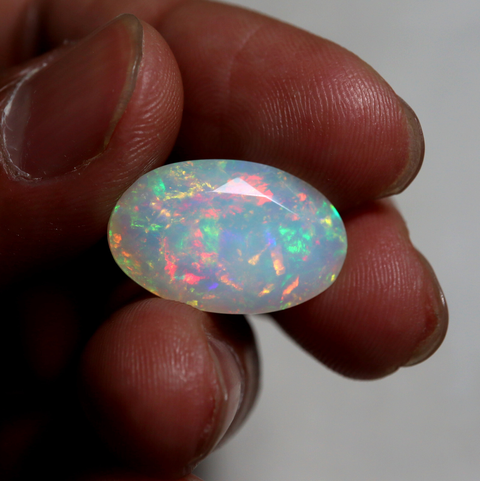 11.3 Cts 21×13.4×10.8 MM Natural Top Grade Multi Fire Ethiopian Opal Oval Cut