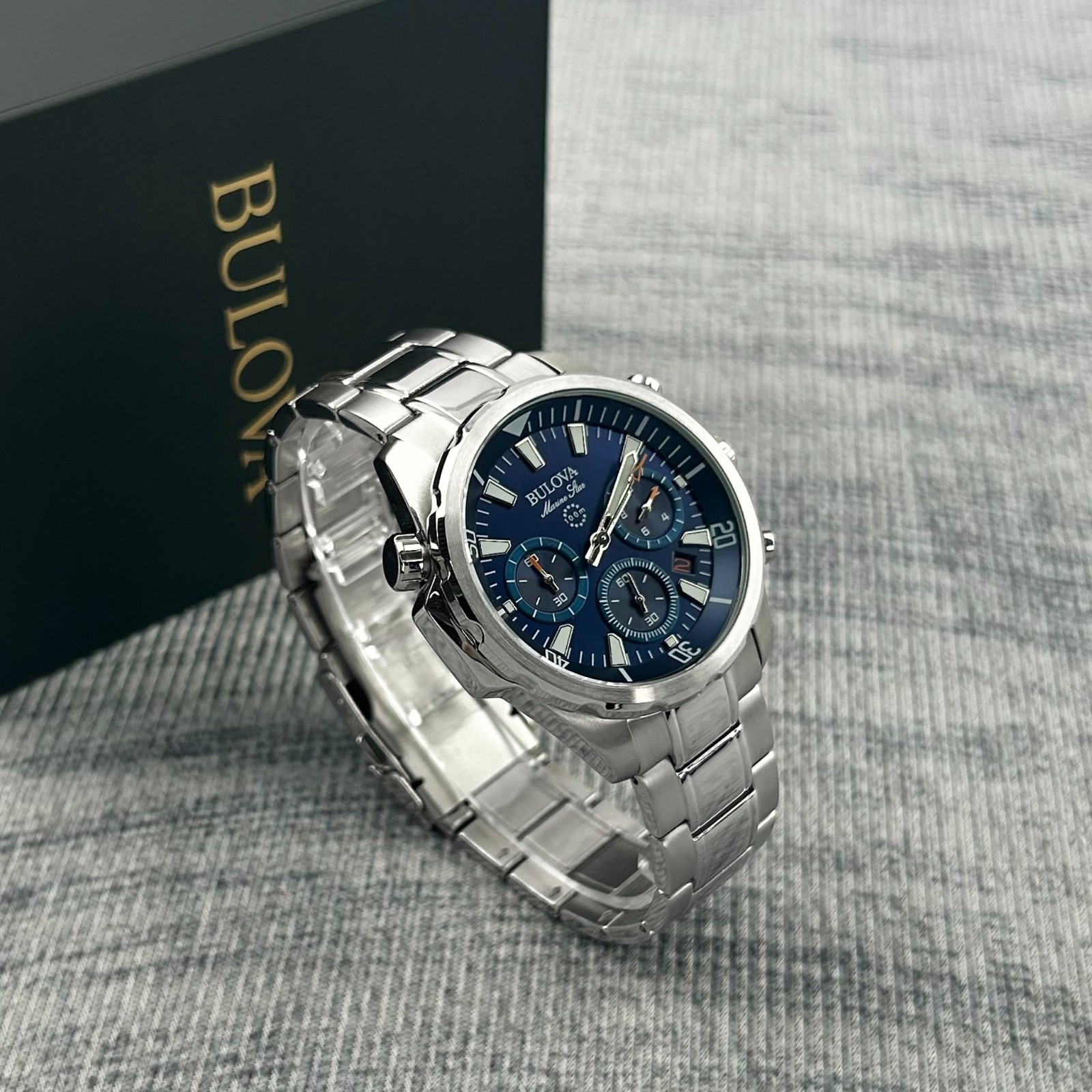 Bulova Marine Star 96B256 Blue Dial Chronograph Men’s Quartz Watch | 43mm
