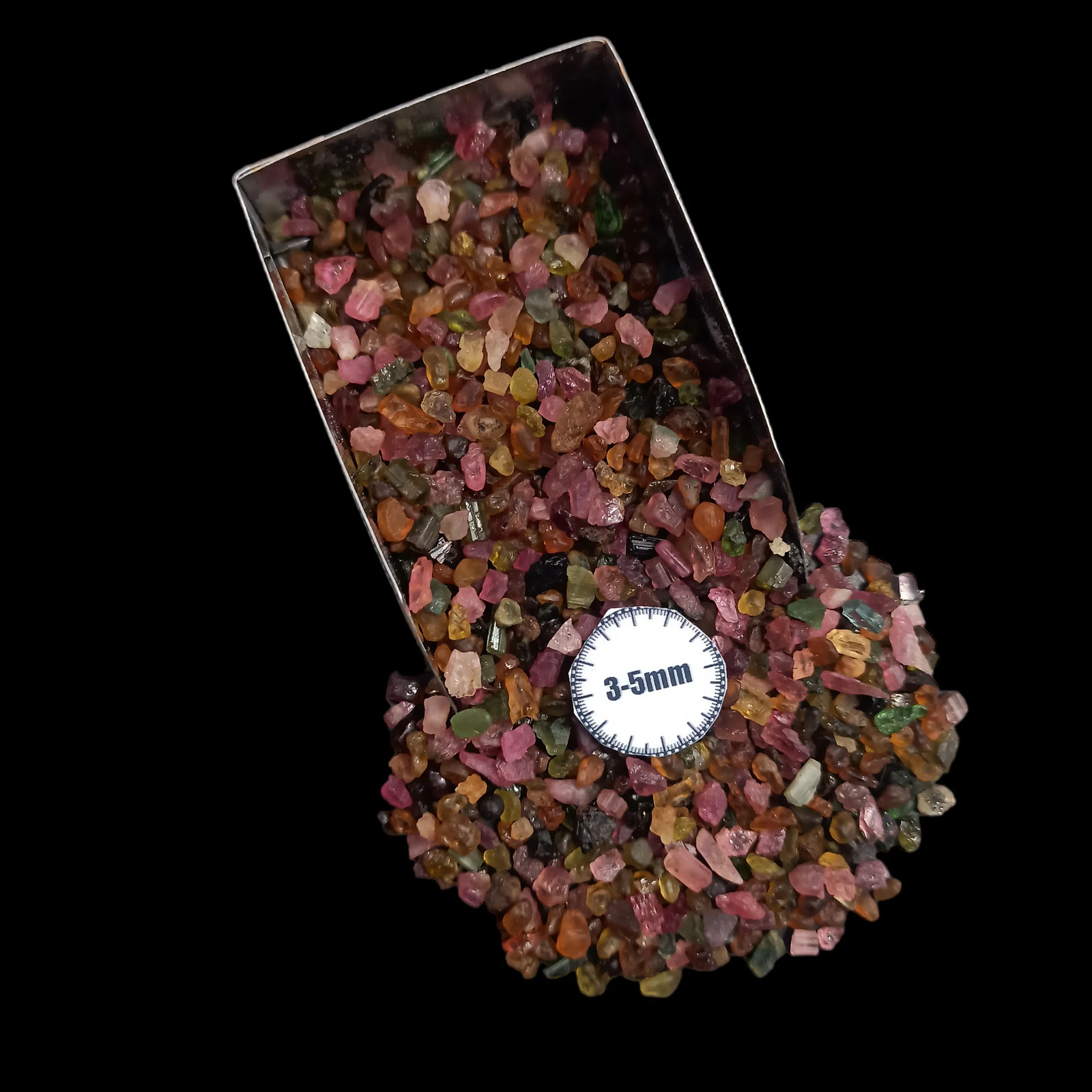Multi Tourmaline Coarse Gemstone 3-5mm for Bottles Home Decor