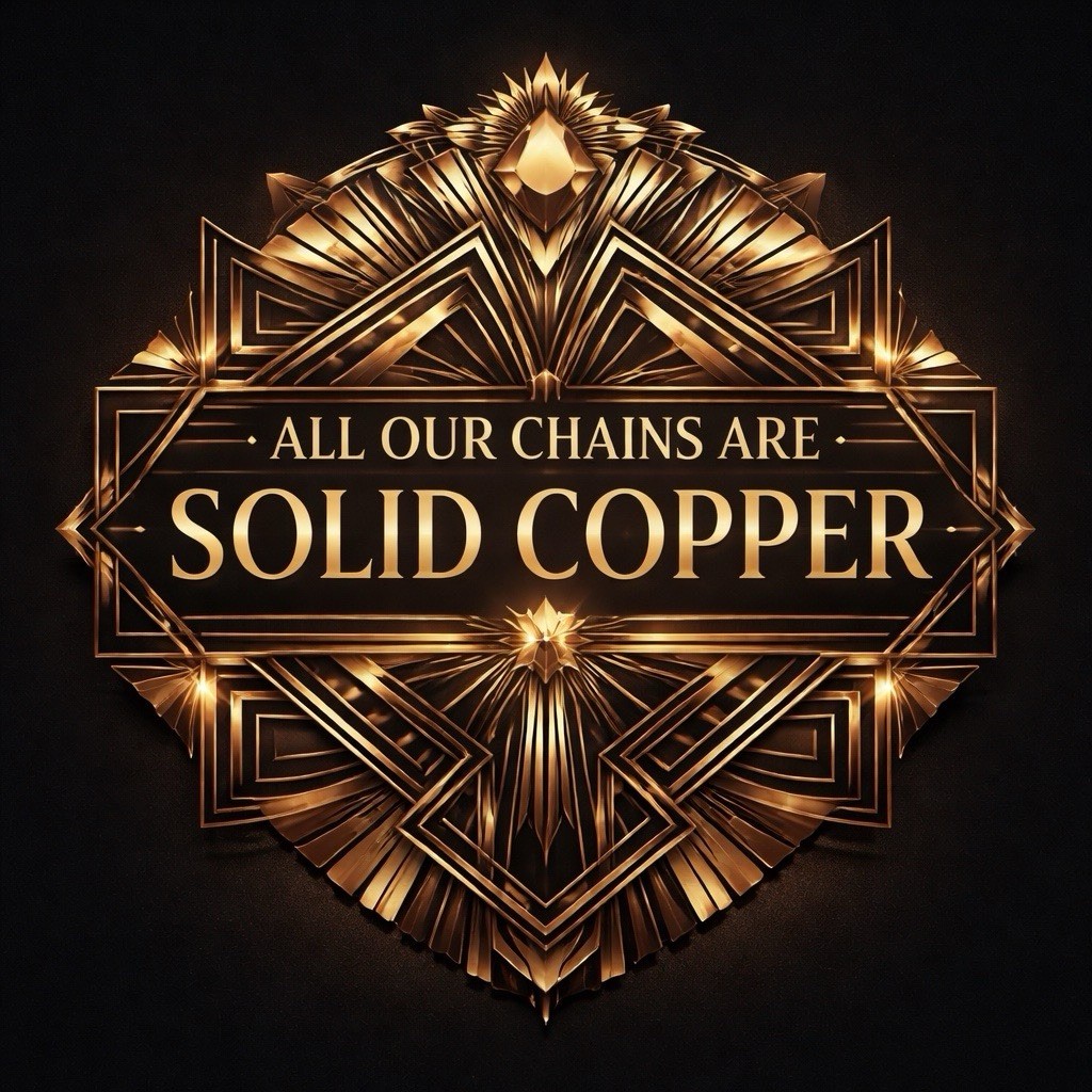 Solid Copper Chain CN676G – 1/8 of an inch wide. Available in 18 to 30 inches.